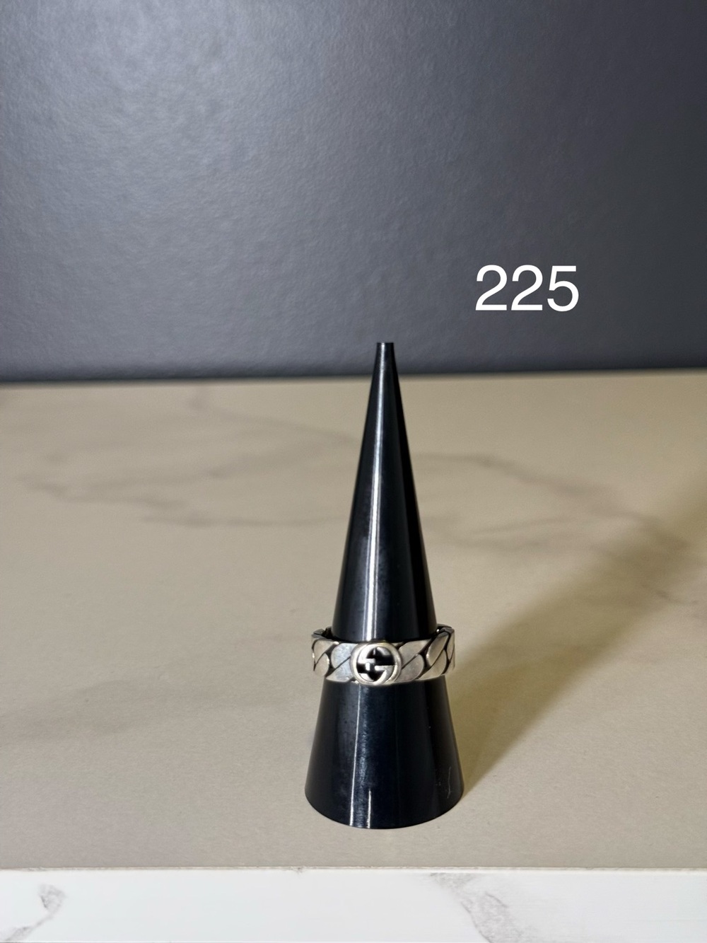 Gucci Silver Interlocking G Braided Band Ring